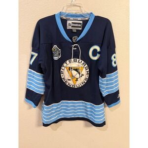 Reebok Pittsburgh Penguins Jersey Kids L/XL WINTER CLASSIC 2011 Sidney Crosby 87